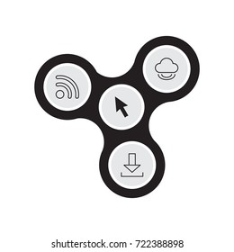 Web Icons Set. Collection Of Storage, Down Arrow, Wifi And Other Elements. Also Includes Symbols Such As Mouse, Cloud, Cursor.