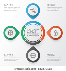 Web Icons Set. Collection Of Unlock, Zoom Out, Positive And Other Elements. Also Includes Symbols Such As Unlock, Open, Out.
