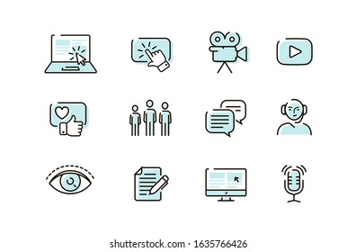 Web icons set. Collection vector outline symbol for mobile apps or site design