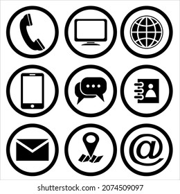 Web-Symbole Set, kontaktieren Sie uns Vektorsymbol