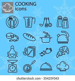 Web icons set. Cooking, kitchenware