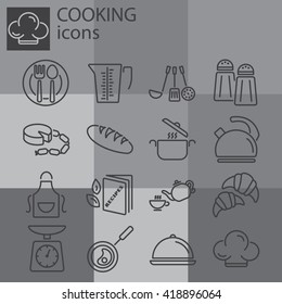 Web icons set. Cooking, kitchenware