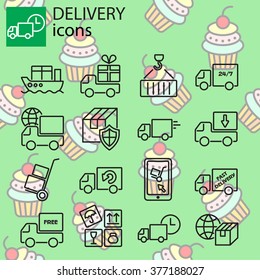 Web icons set - Delivery, Shipping services