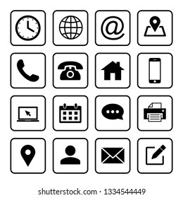 Web icons set. Web design icon. computer and mobile icons. phone, website, mail, time, call, home, printer, laptop, calendar, chat, edit, pin, map, person,