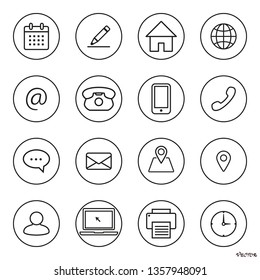 Web icons set. Web design icon. computer and mobile icons. Flat black style, linear contour icons isolated on white background.