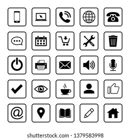 Web icons set. Web design icon. computer and mobile icons. phone, laptop, call, web, telephone, chat, calendar, shopping, repair, trash, power, home, mail, speaker, check, eye, coffee, people, like