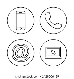 Web icons set. Web design icon. computer and mobile icons. contact us