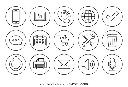 Web icons set. Web design icon. computer and mobile icons. contact us
