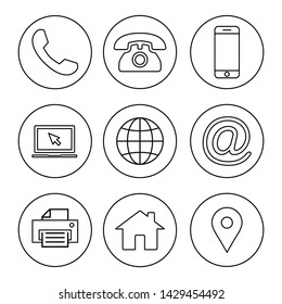 Web icons set. Web design icon. computer and mobile icons. contact us