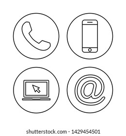 Web icons set. Web design icon. computer and mobile icons. contact us