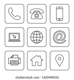 Web icons set. Web design icon. computer and mobile icons. contact us