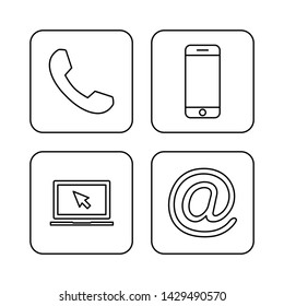 Web icons set. Web design icon. computer and mobile icons. contact us
