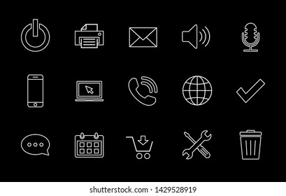 Web icons set. Web design icon. computer and mobile icons. contact us