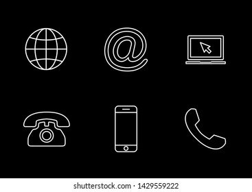 Web icons set. Web design icon. computer and mobile icons. contact us