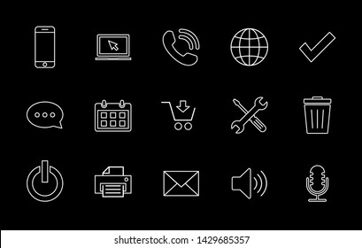 Web icons set. Web design icon. computer and mobile icons. contact us