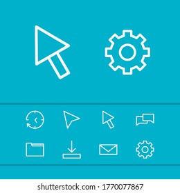 Web icons set with download, clock and email elements. Set of web icons and chatting concept. Editable vector elements for logo app UI design.