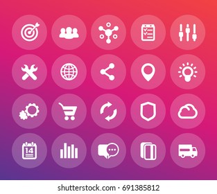 web icons set, e-commerce, business, marketing vector pictograms
