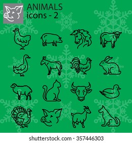 Web icons set - Farm animals