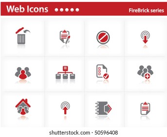 Web icons set - FireBrick series set 5