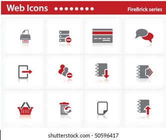 Web icons set - FireBrick series set 8