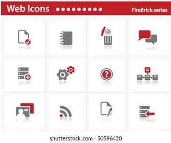 Web icons set - FireBrick series set 9