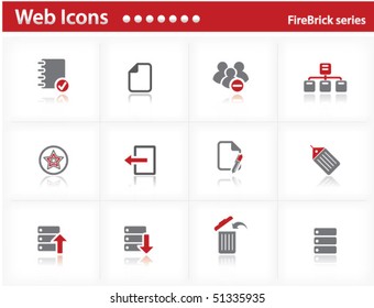 Web icons set - FireBrick series set 7