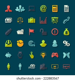 Web icons set, flat icons 2. Vector format.