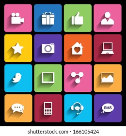 Web Icons Set in Flat Design .