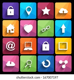 Web Icons Set in Flat Design .