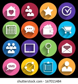 Web Icons Set in Flat Design .