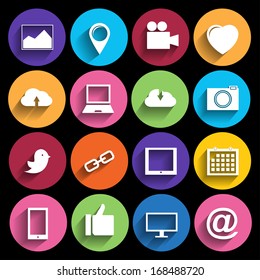 Web Icons Set in Flat Design .