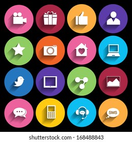 Web Icons Set in Flat Design .