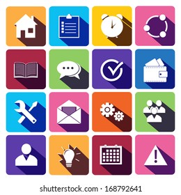 Web Icons Set in Flat Design .