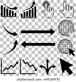 Web icons set. Flat style Vector illustration