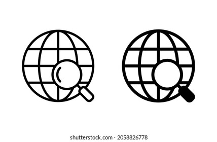 Web icons set. go to web sign and symbol. web click icon. Global search icon