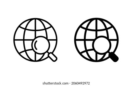 Web icons set. go to web sign and symbol. web click icon. Global search icon