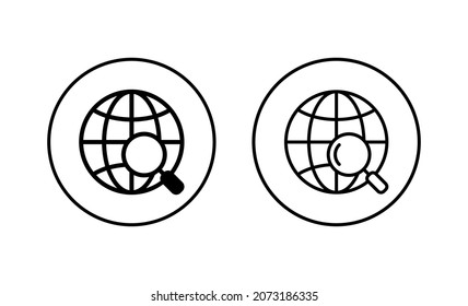 Web icons set. go to web sign and symbol. web click icon. Global search icon