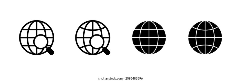 Conjunto de iconos Web. ir al símbolo y signo web. icono de clic en el sitio Web. Icono de búsqueda global
