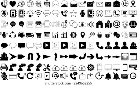 Web icons set. Icon set for website and mobile with stroke editable 