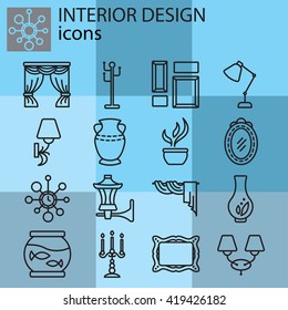 Web Icons Set Interior Design Stock Vector (Royalty Free) 419426182