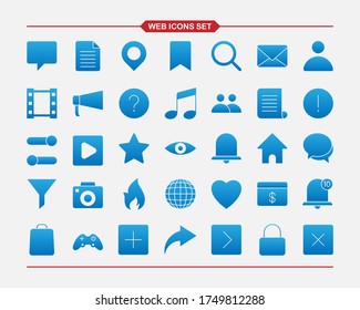 Web icons set isolated on white background. Vector