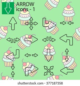 Web icons set - Line arrows