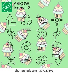 Web icons set - Line arrows