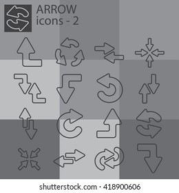 Web icons set - Line arrows