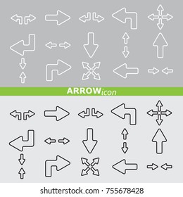 Web icons set - Line arrows
