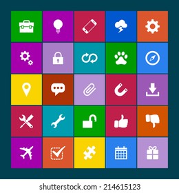 Web icons set. Metro style. Vector format.