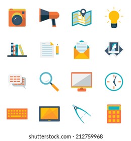 Web icons set modern trendy flat vector illustration