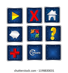 Web icons set nuances of outer space