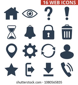 Web icons set on white background. Vector illustration