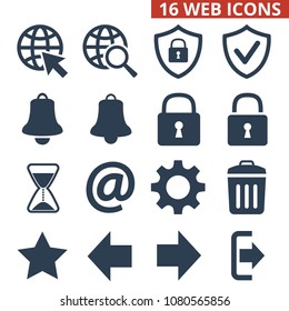 Web icons set on white background. Vector illustration